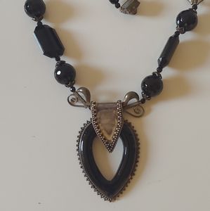 Necklace Black Onyx and sterling silver